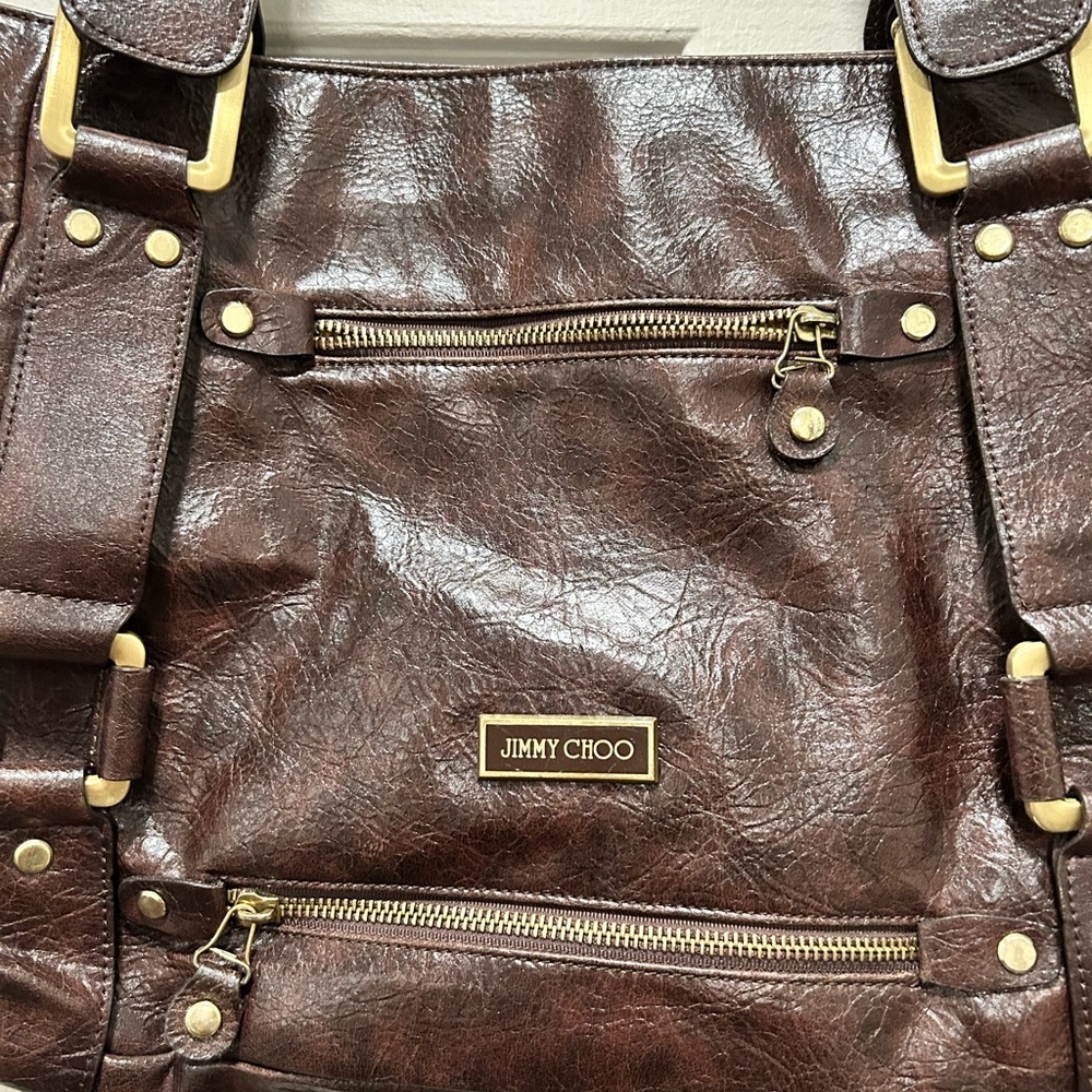 Jimmy Choo Brown Shoulder Bag with Silver Hardware - Picture 2 of 10